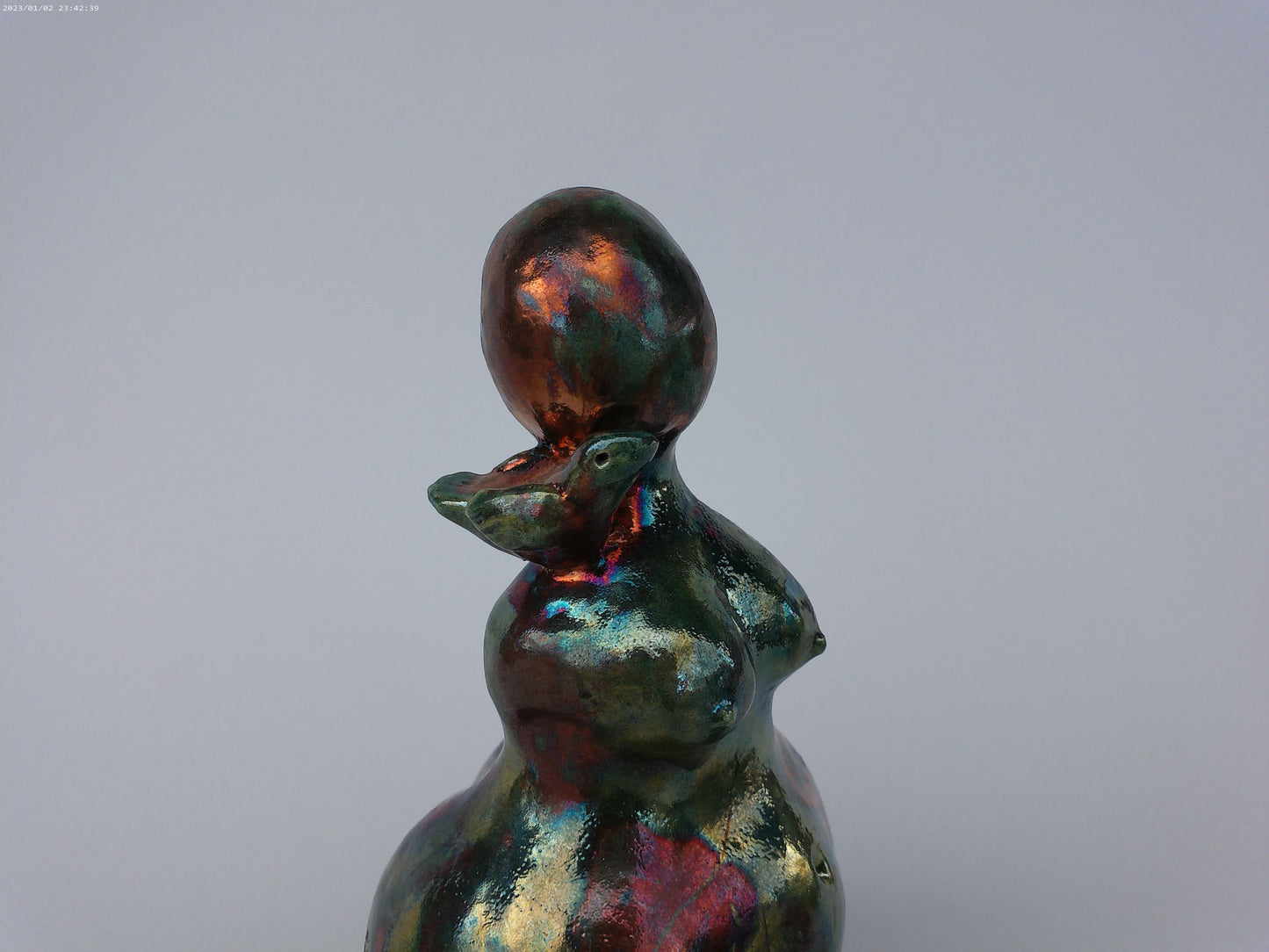 Raku Goddess with Bird