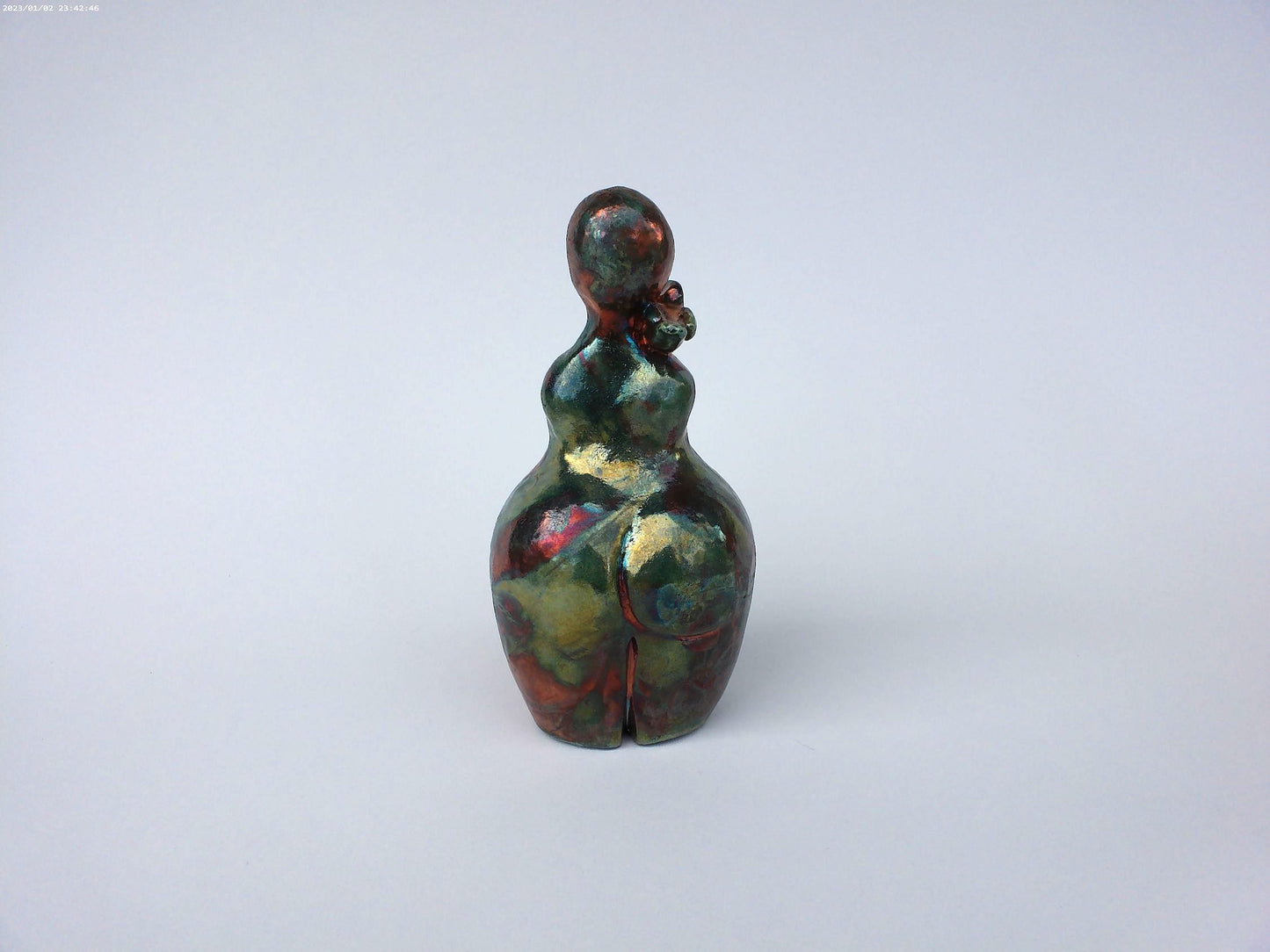 Raku Goddess with Bird