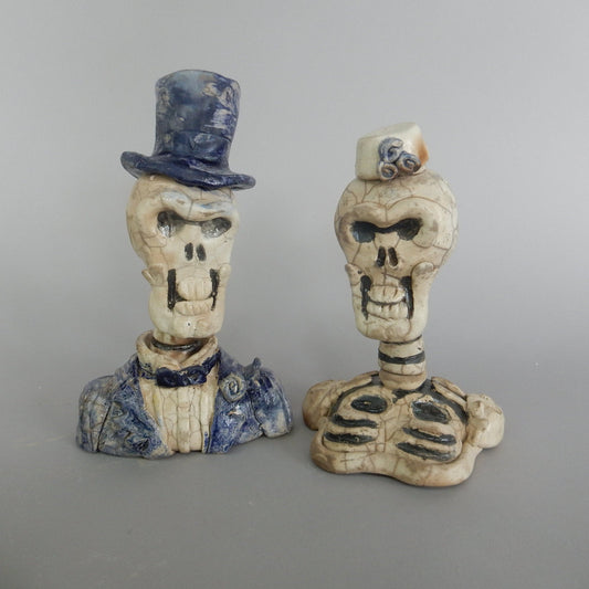 Bride and Groom Skeleton Bust