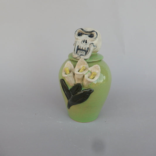 Memory with Lilies Skeleton Urn