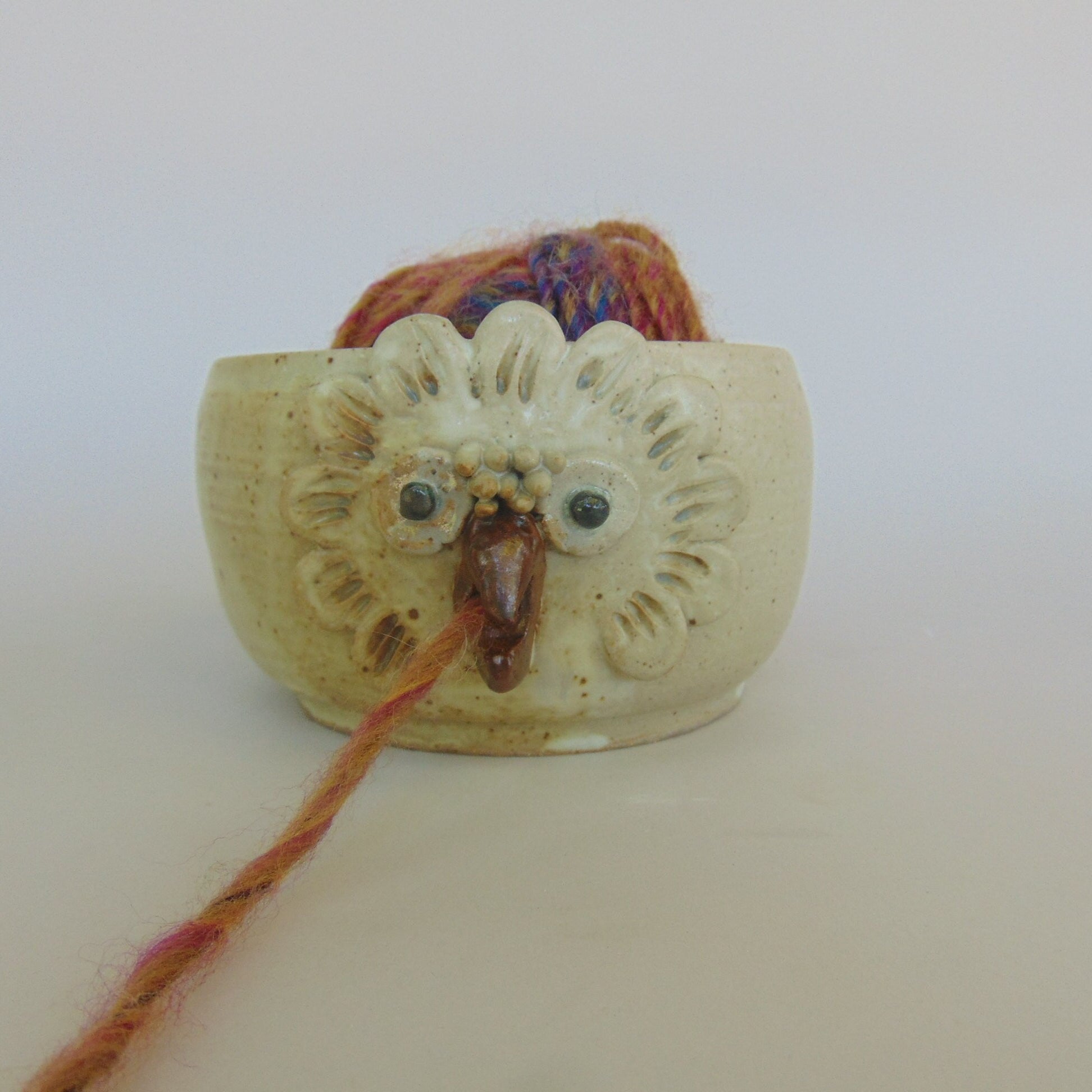 Ceramic animal yarn bowl