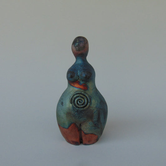 Raku Goddess with Spiral